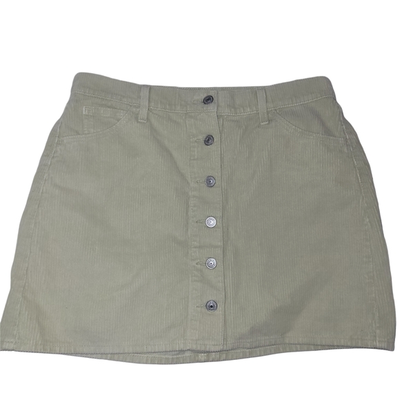 Levi's Premium Button-up Corduroy Mini Skirt In Pale Mint Size 31 - Picture 1 of 5